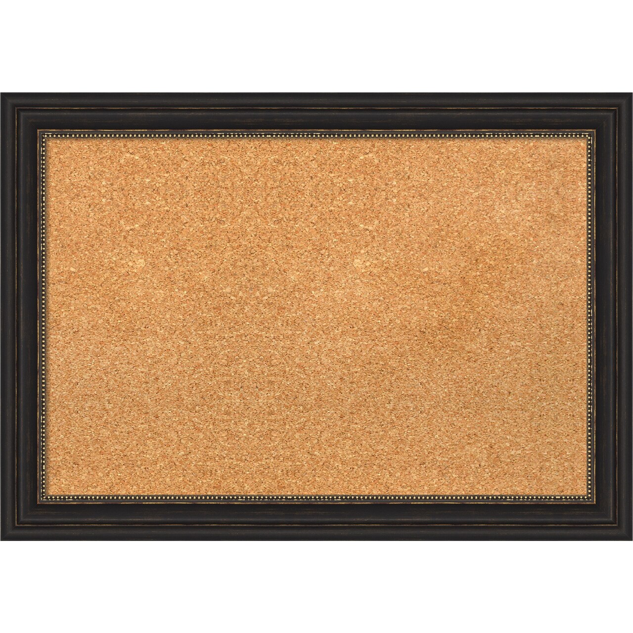 Cork Board, Accent Bronze Narrow Frame - Bulletin Board, Organization Board, Pin Board